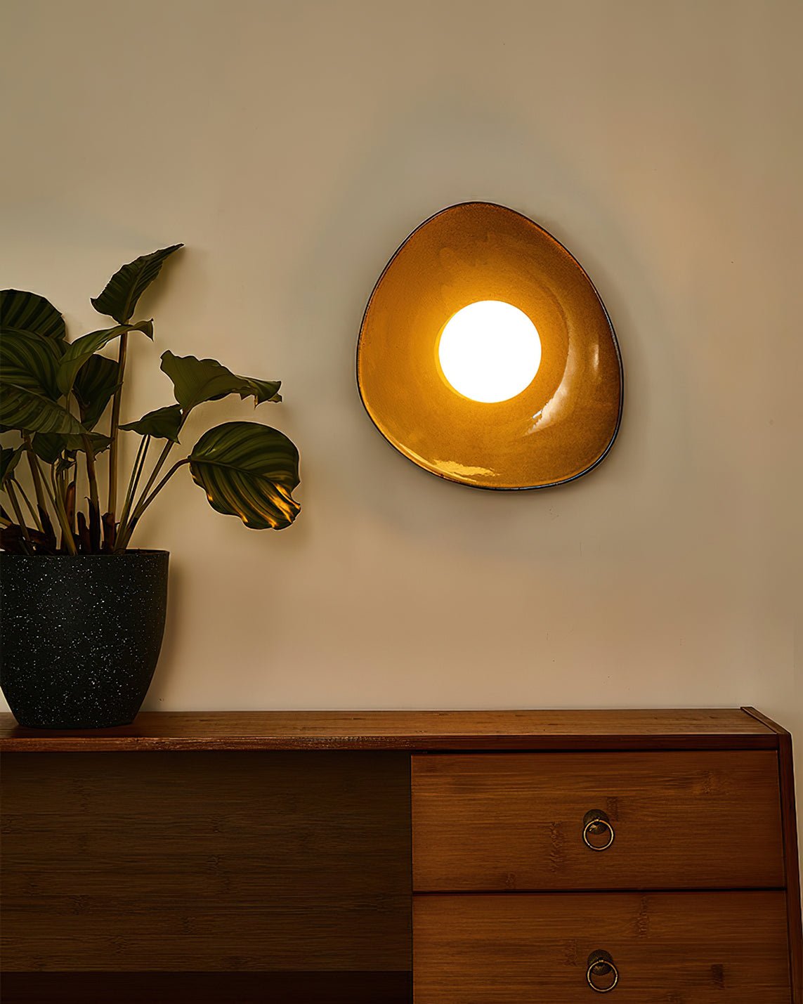 Ertalila aplique de pared elegancia Pebble Disc cerámica