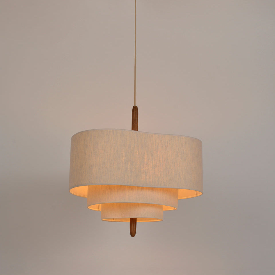 Ritta Modern Pebble Fabric Pendant Light  Three Layers