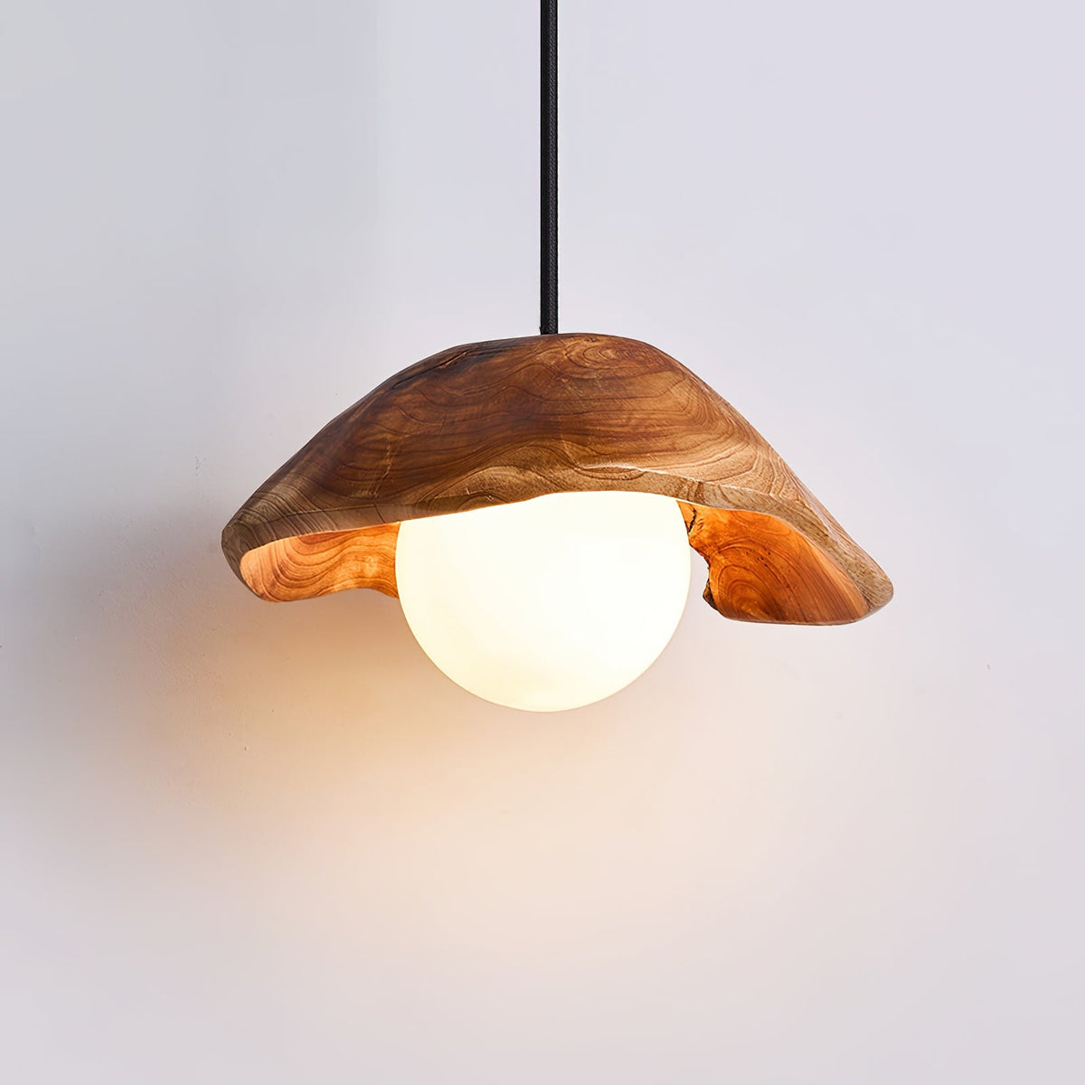 Rininora lámpara colgante con florón de madera
