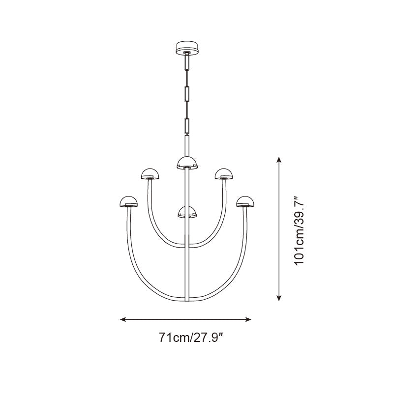Pedra lámpara de araña alabastro minimalista Geometría Arco