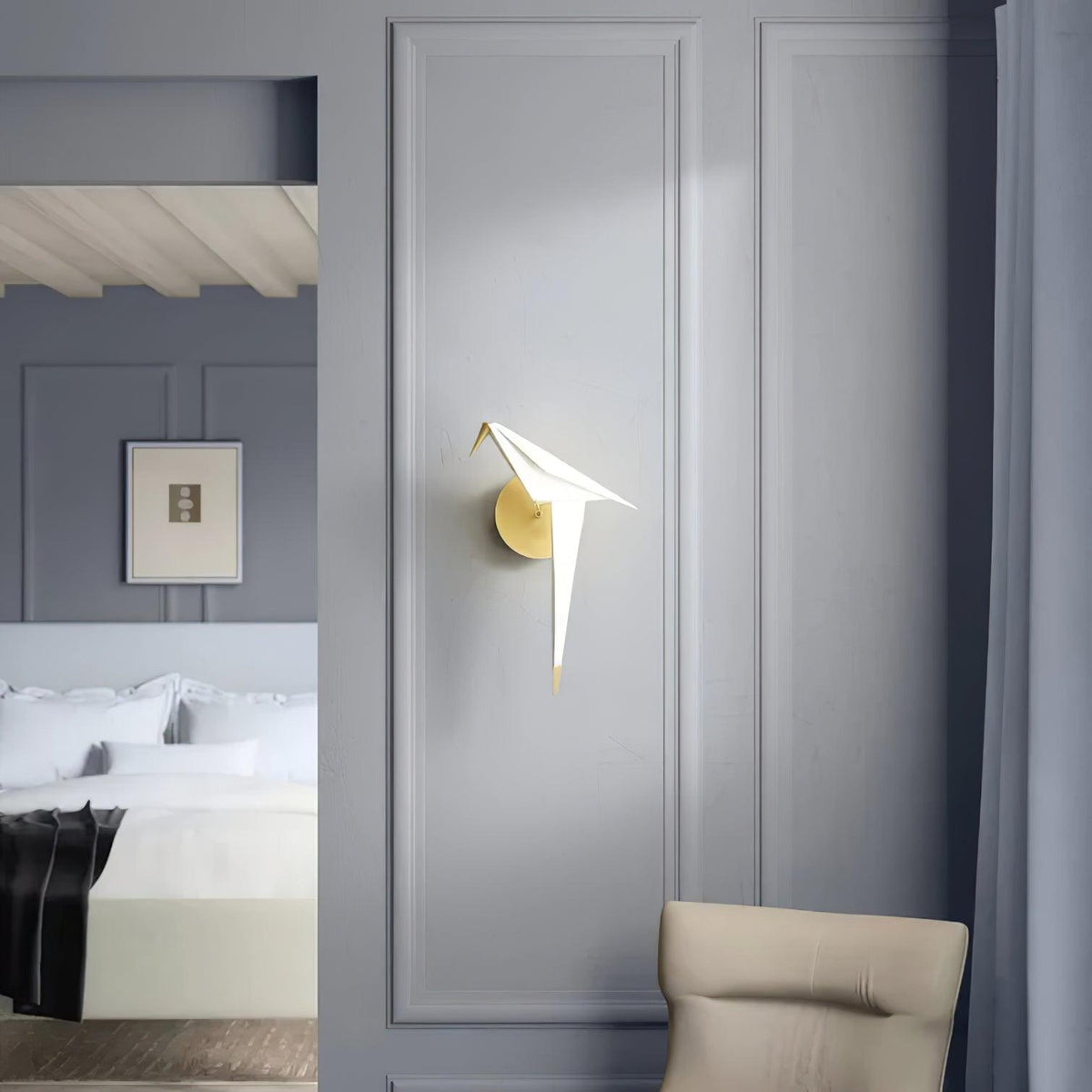 Eovela aplique de pared de papel nórdico en forma de grulla