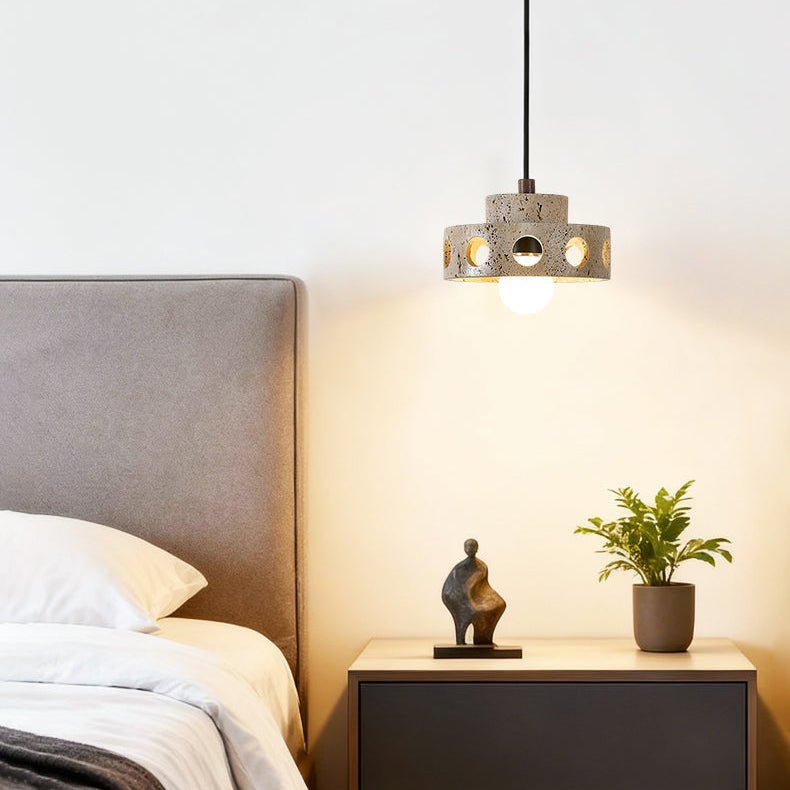 Bria lámpara colgante en travertino amarillo natural