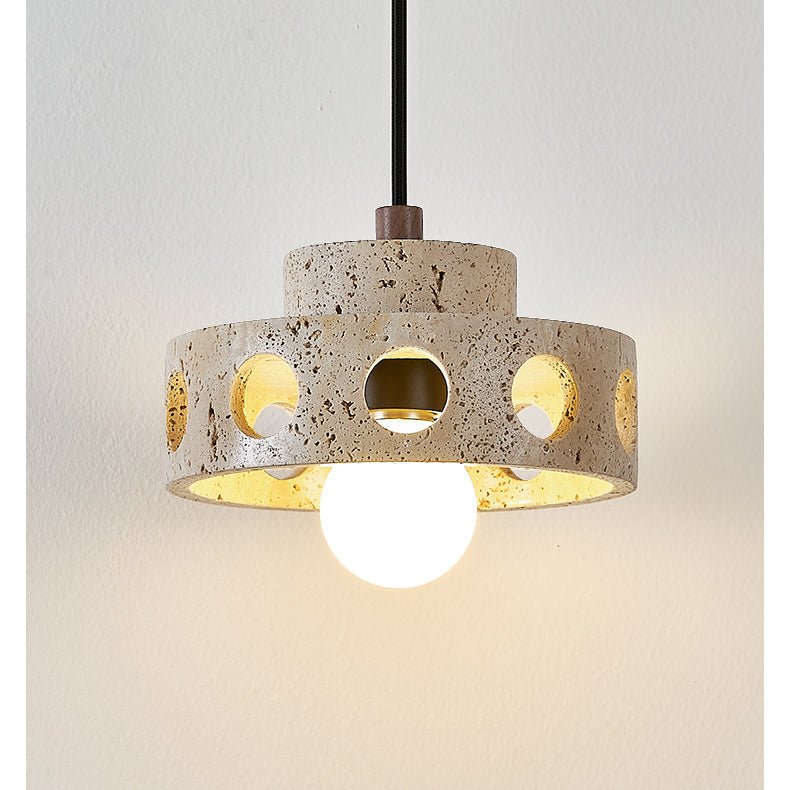 Bria lámpara colgante en travertino amarillo natural