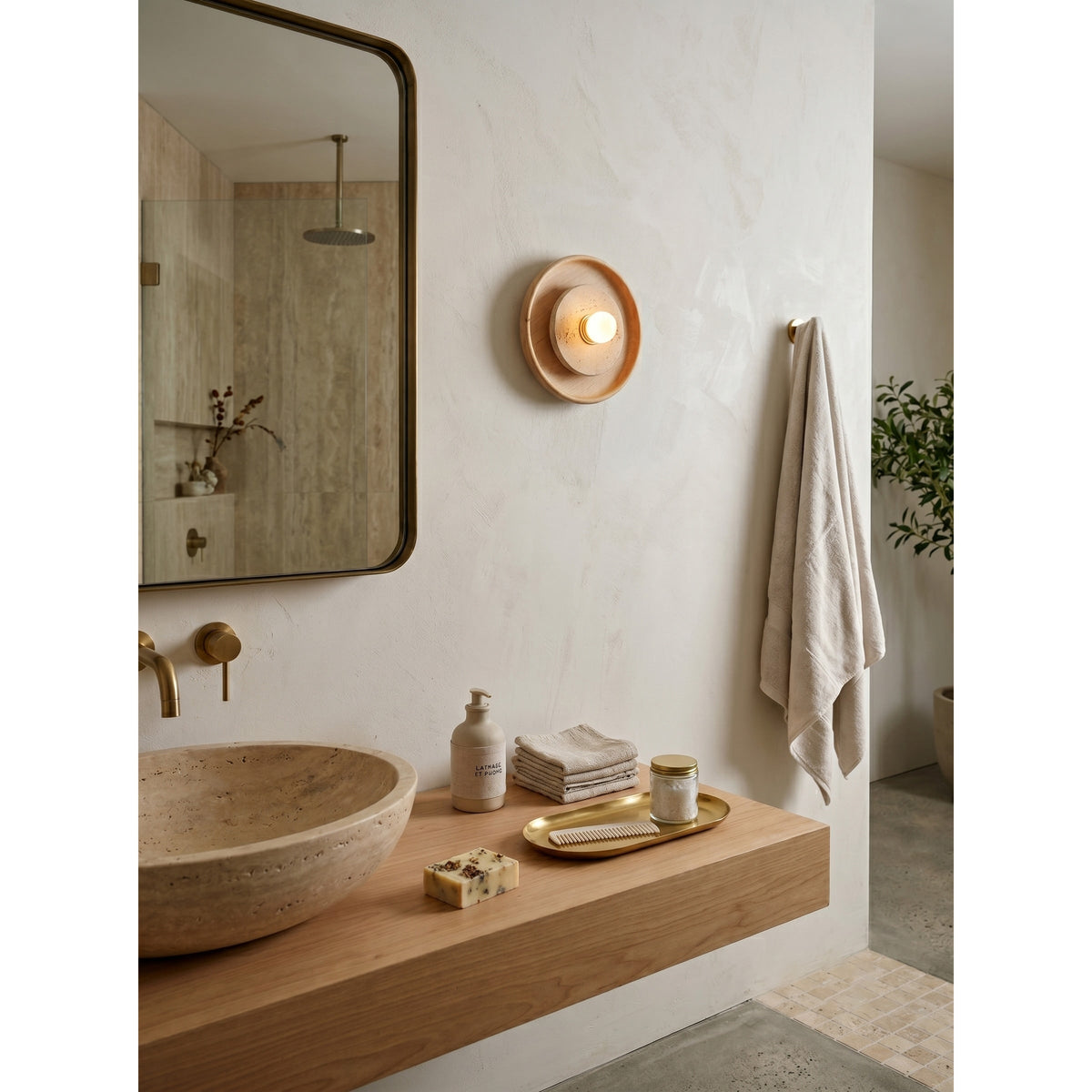 Lumenhart aplique de pared travertino