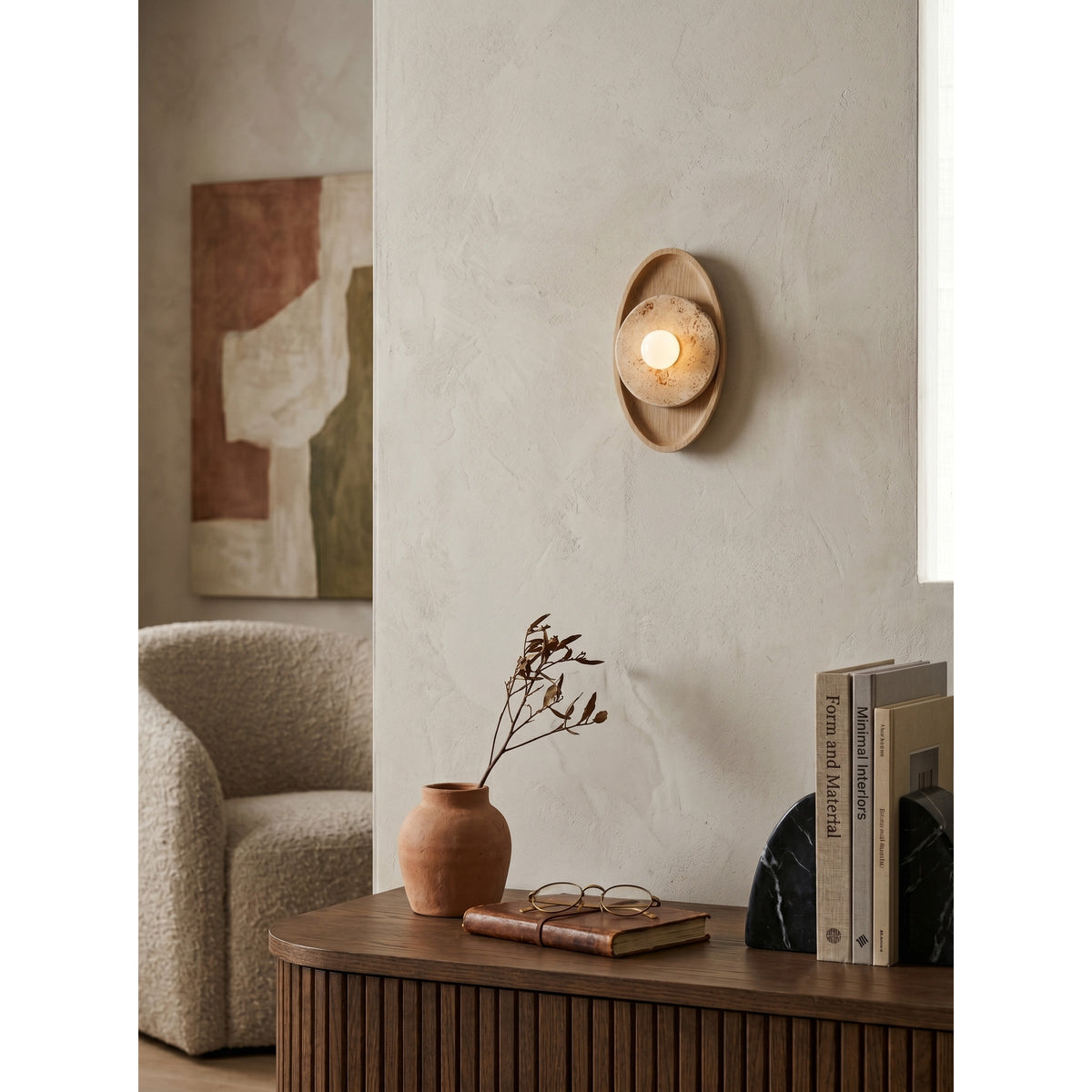 Lumenhart aplique de pared travertino