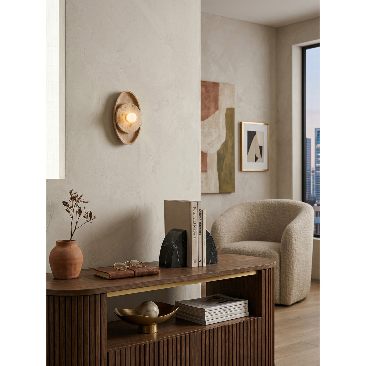 Lumenhart aplique de pared travertino