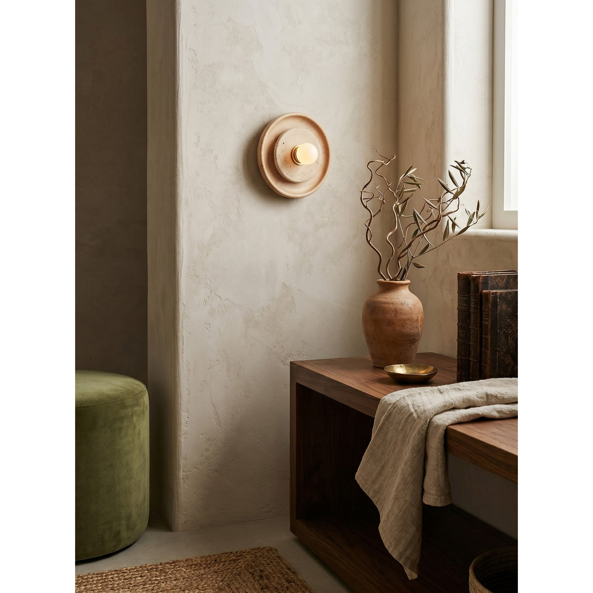 Lumenhart aplique de pared travertino