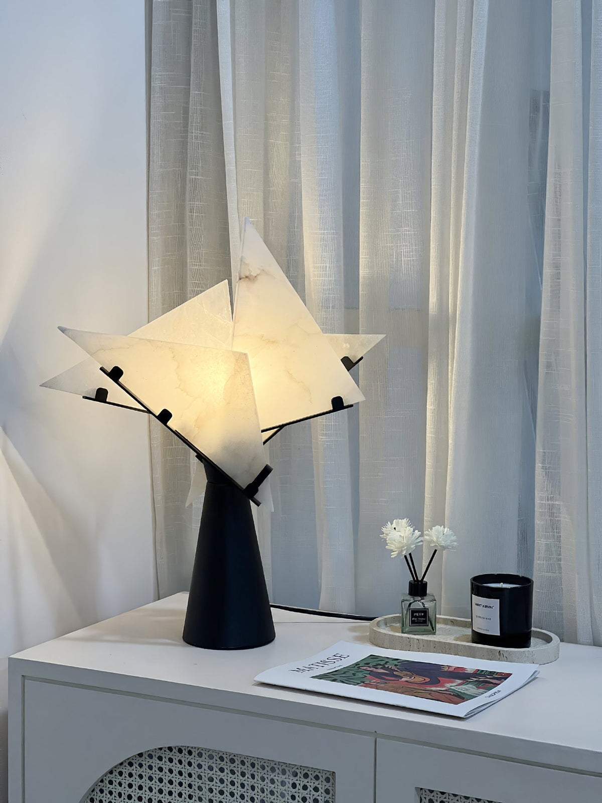 Aursilion lámpara de mesa Star de alabastro