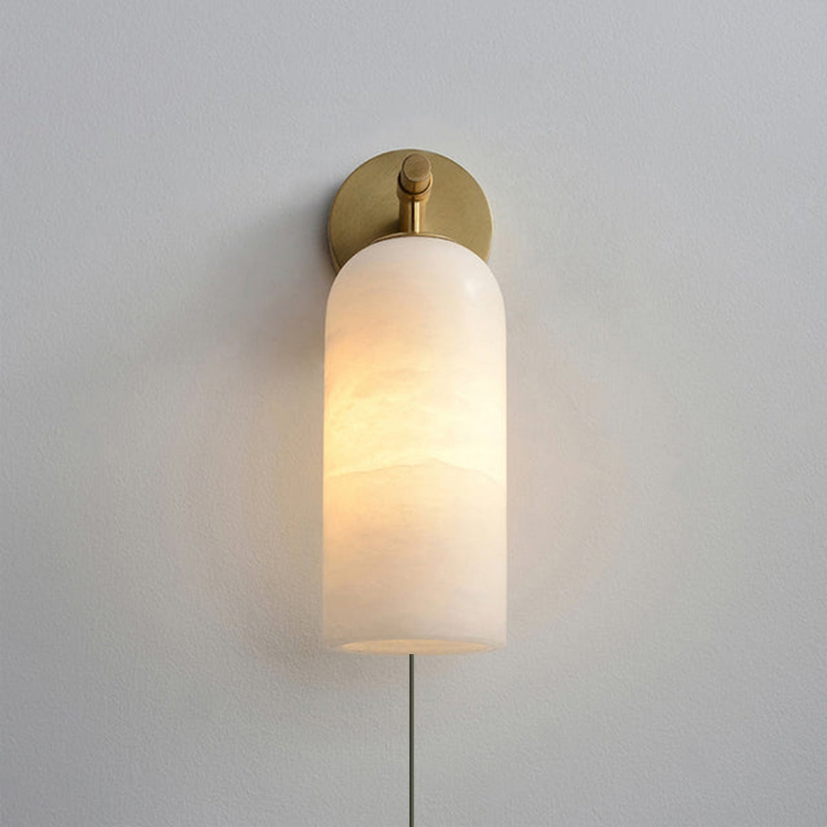 Pillar aplique de pared alabastro con enchufe enchufable