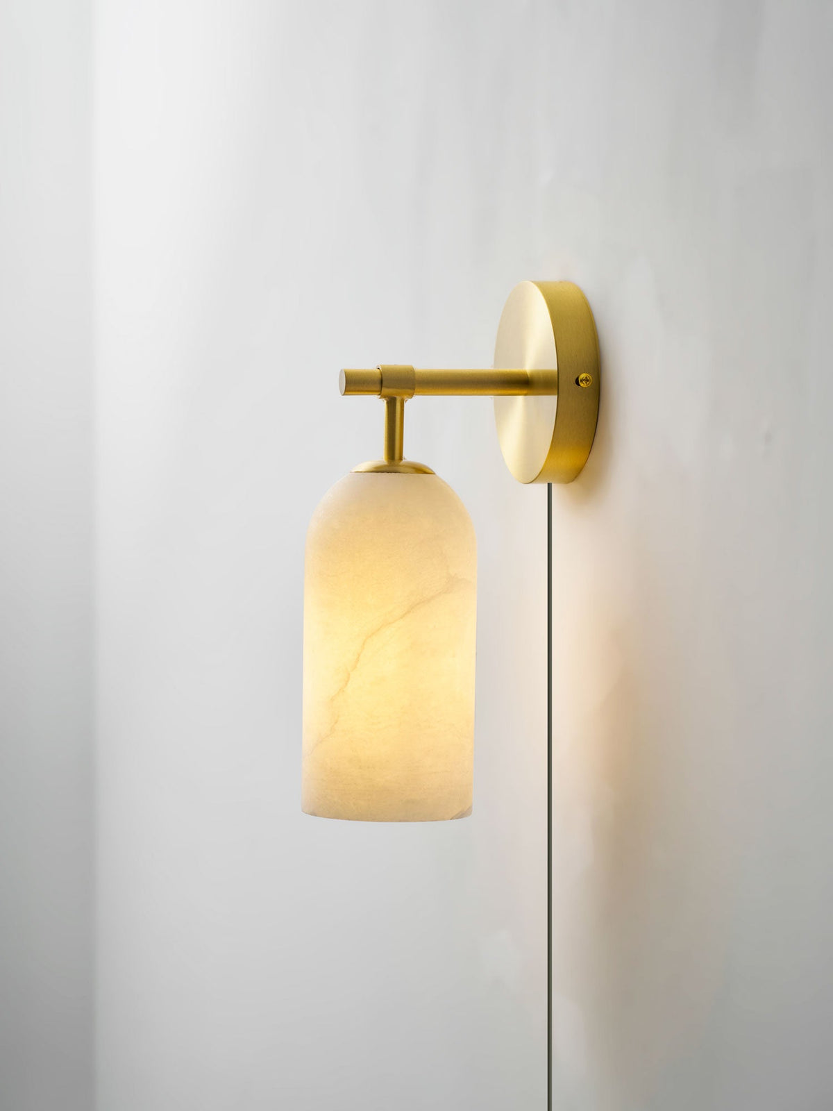 Pillar aplique de pared alabastro con enchufe enchufable