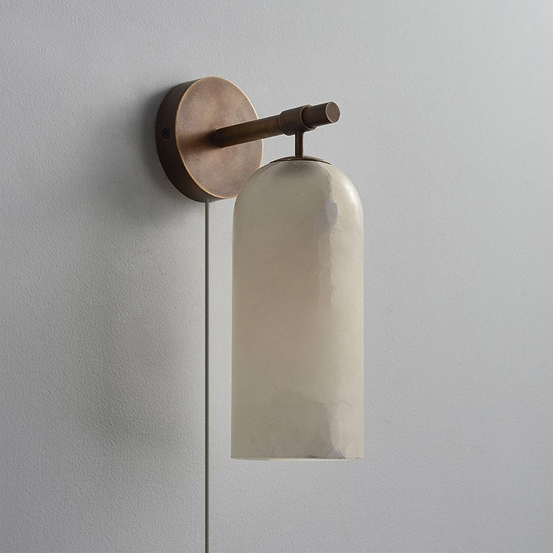 Pillar aplique de pared alabastro con enchufe enchufable