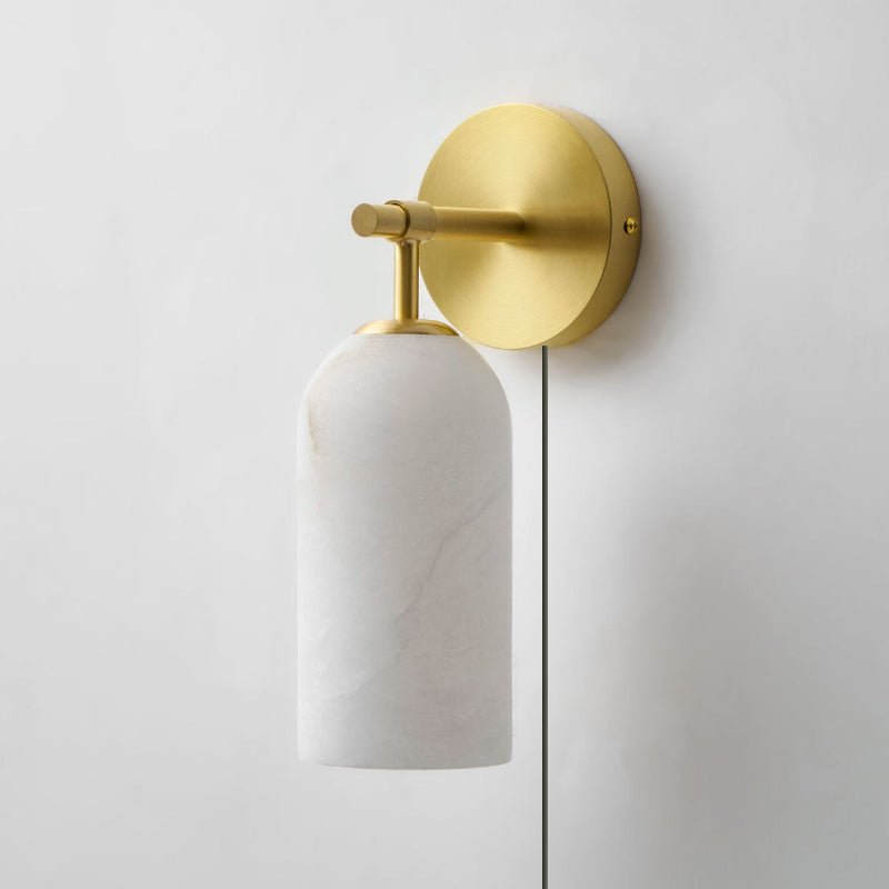 Pillar aplique de pared alabastro con enchufe enchufable