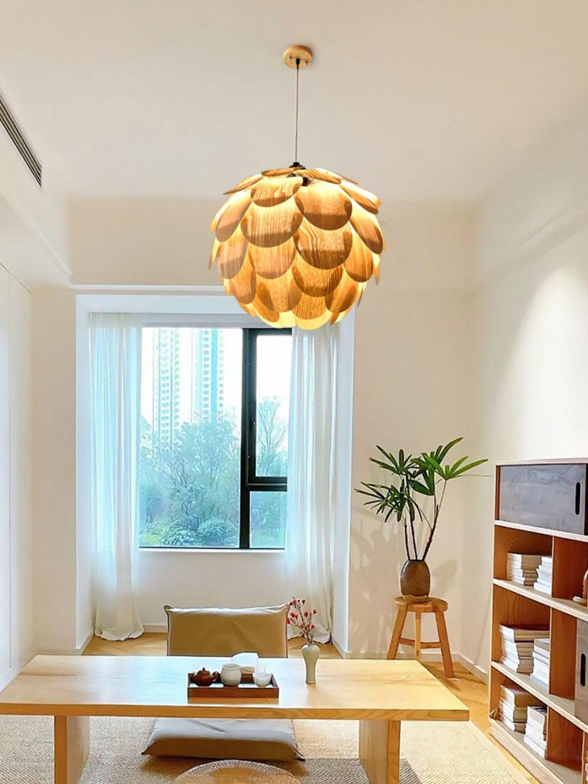Wlara lámpara colgante moderna de madera