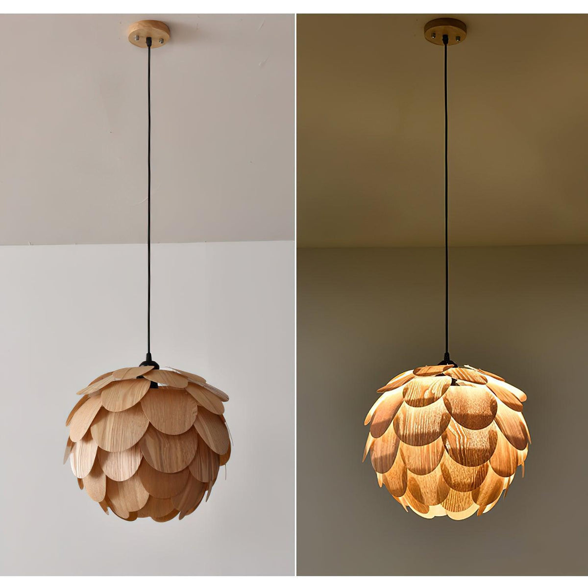 Wlara lámpara colgante moderna de madera