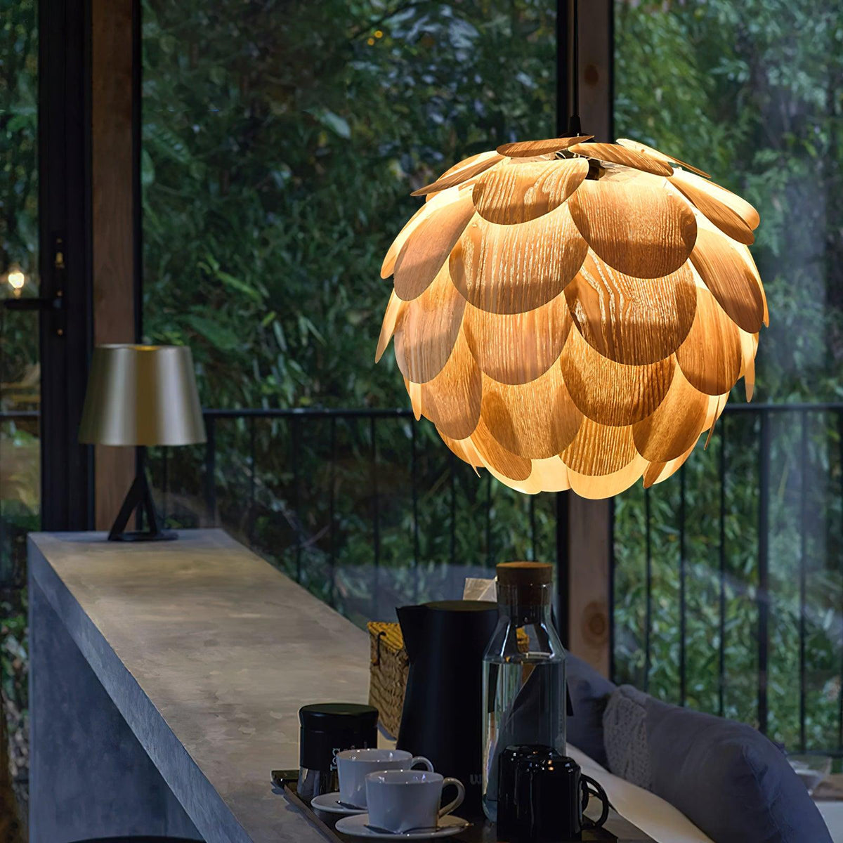 Wlara lámpara colgante moderna de madera
