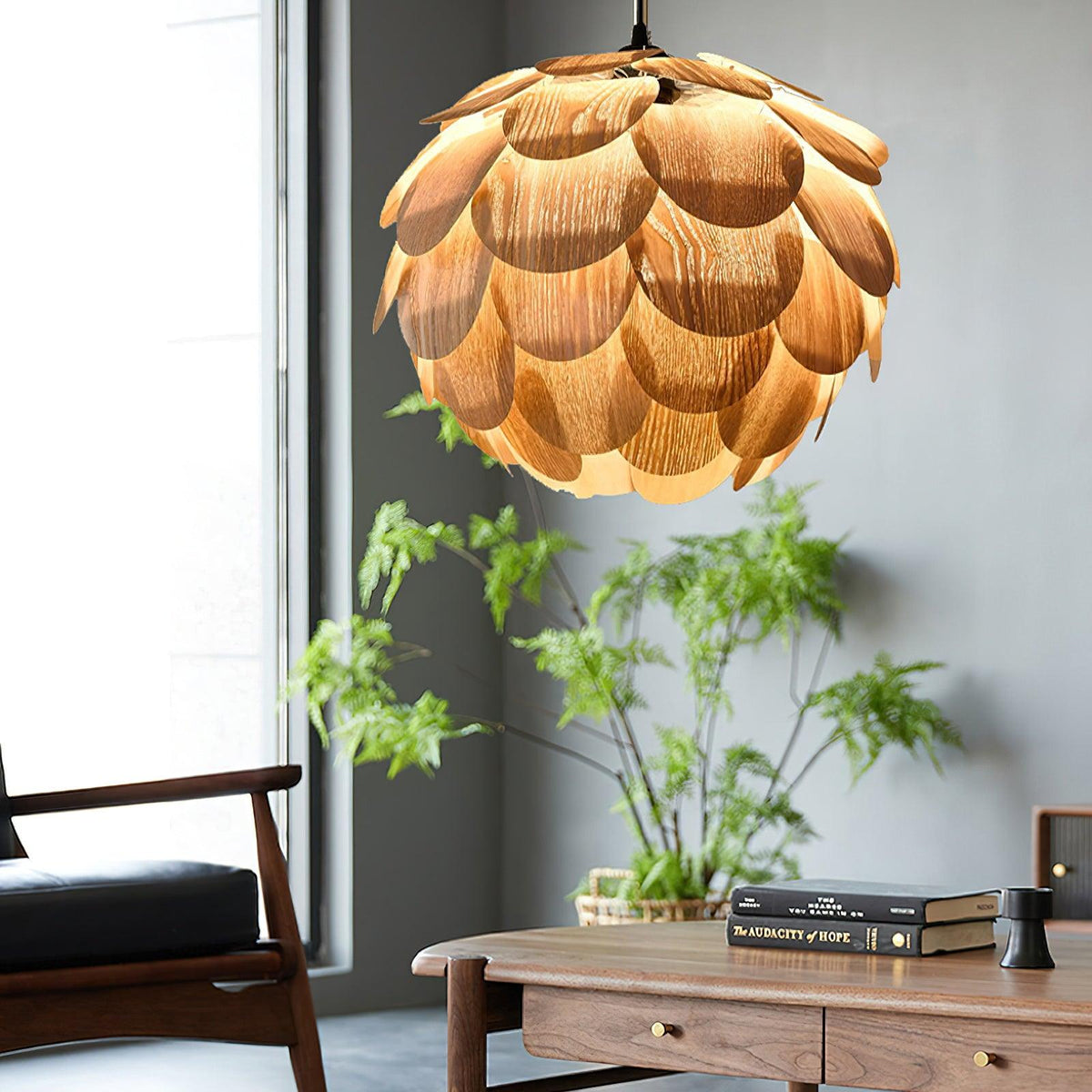 Wlara lámpara colgante moderna de madera
