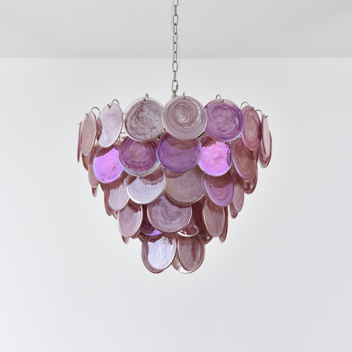 Ault lámpara de araña rosa Murano Disc Layered Contemporary