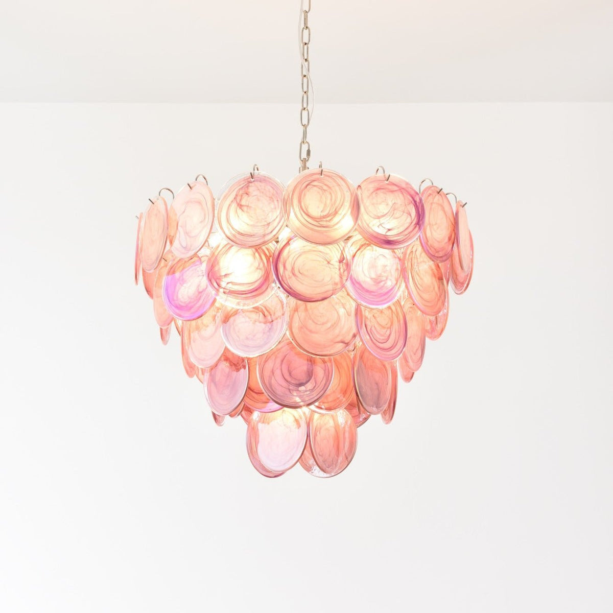 Ault lámpara de araña rosa Murano Disc Layered Contemporary