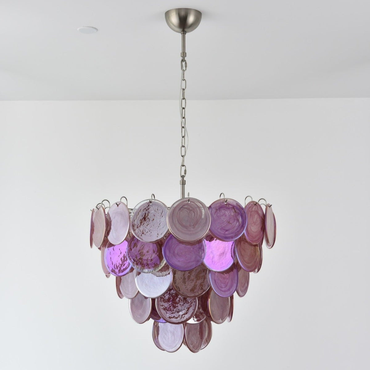 Ault lámpara de araña rosa Murano Disc Layered Contemporary