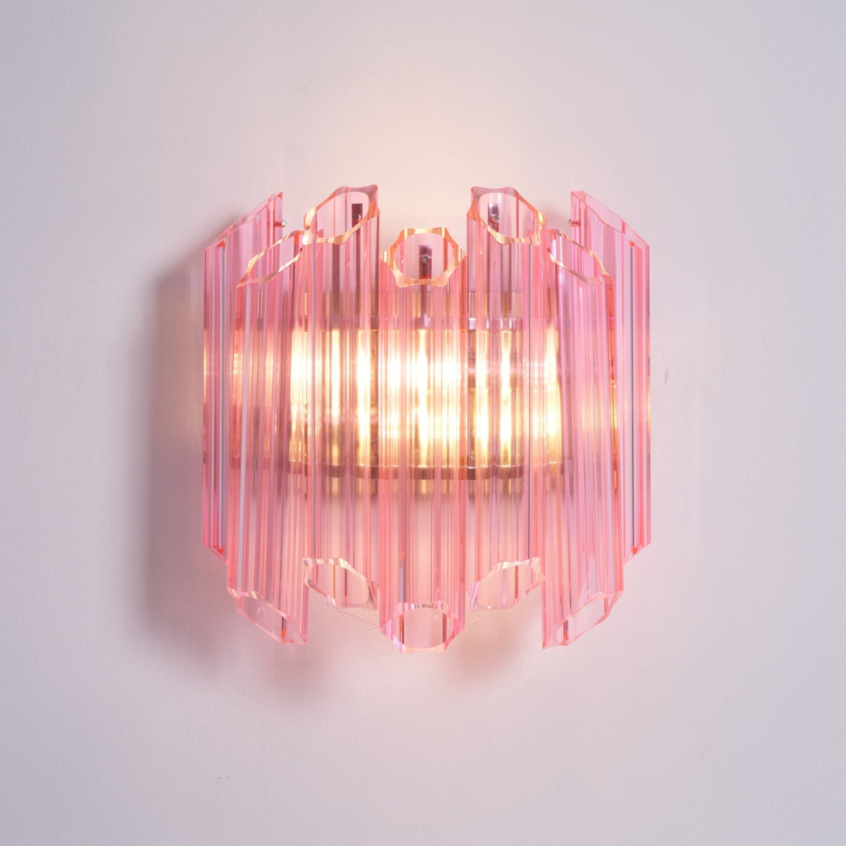 Aurora aplique de pared Tubo de vidrio Murano rosa