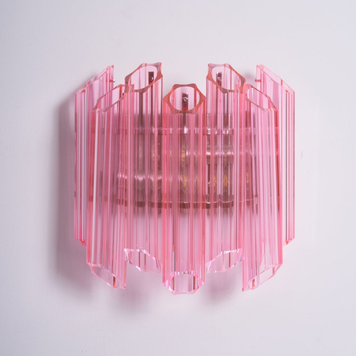 Aurora aplique de pared Tubo de vidrio Murano rosa