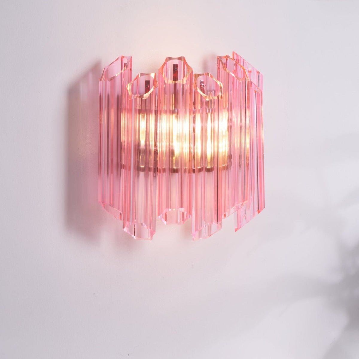 Aurora aplique de pared Tubo de vidrio Murano rosa