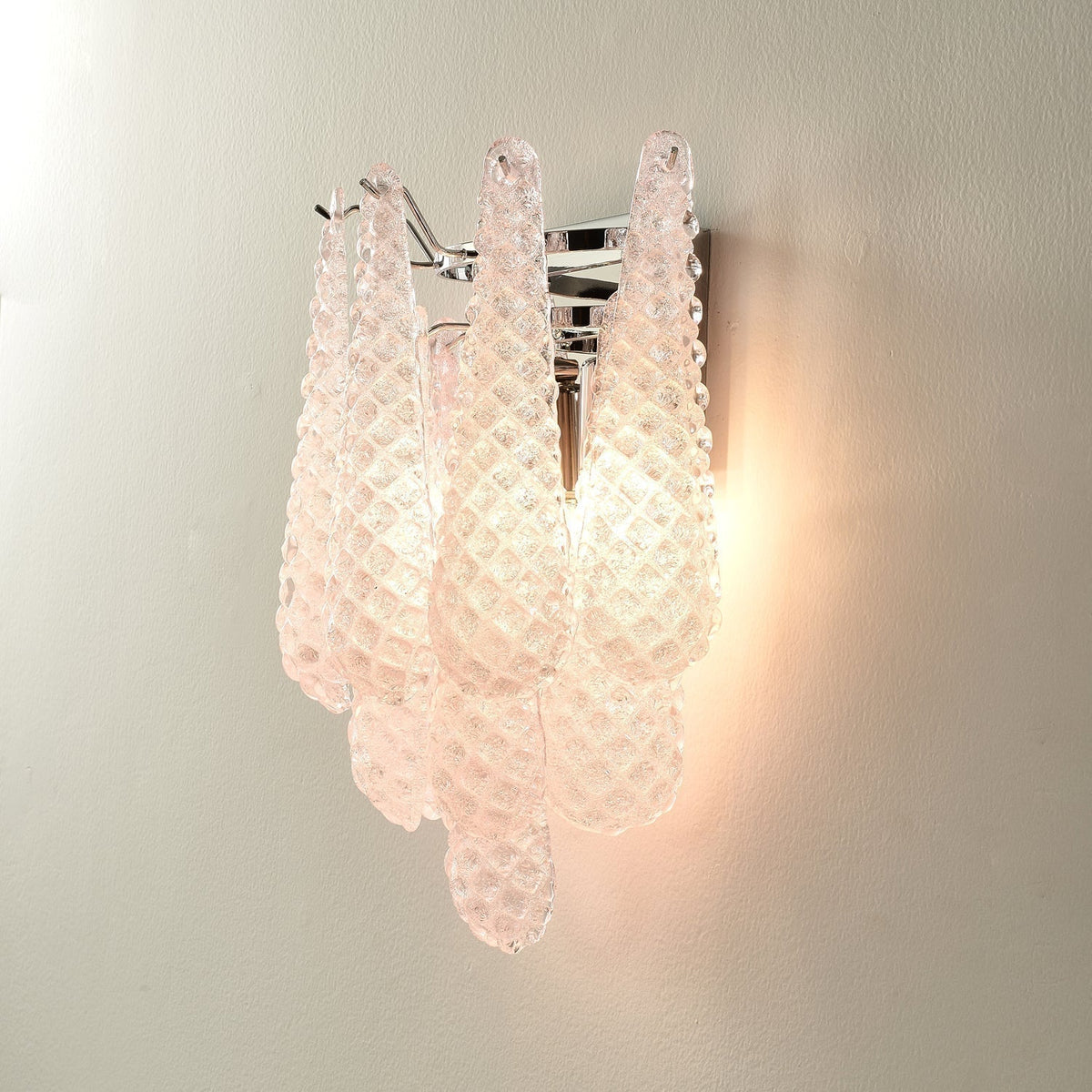 Aurora Aplique de pared Vidrio Gofrado Brillo Suave Moderno