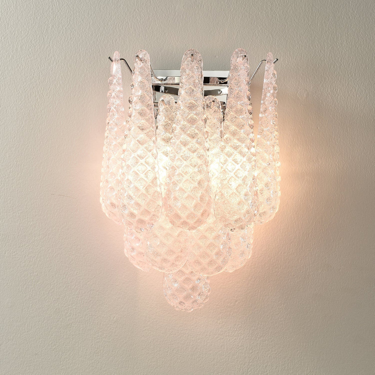Aurora Aplique de pared Vidrio Gofrado Brillo Suave Moderno