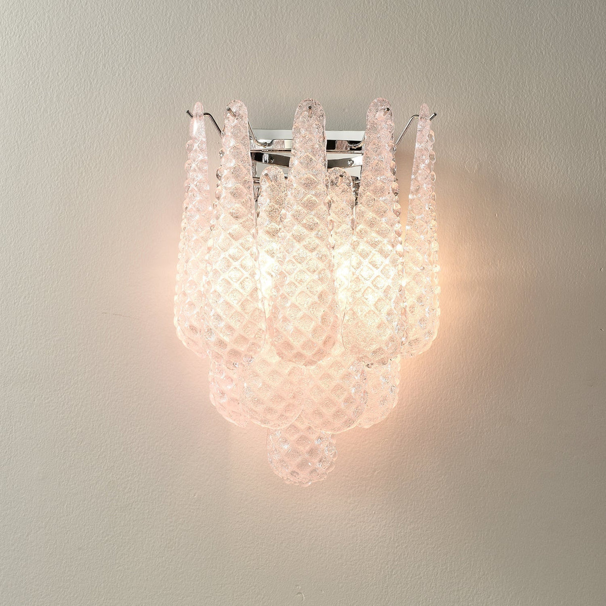 Aurora Aplique de pared Vidrio Gofrado Brillo Suave Moderno