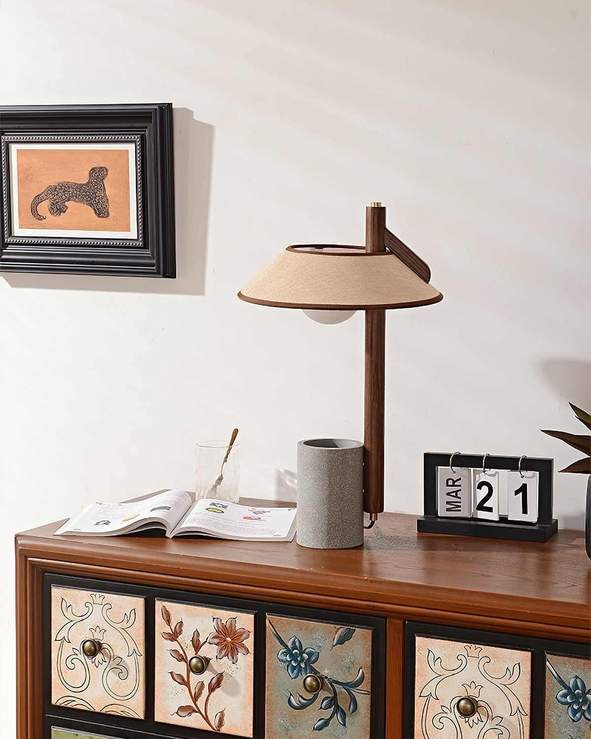 Damon lámpara de mesa minimalista de madera