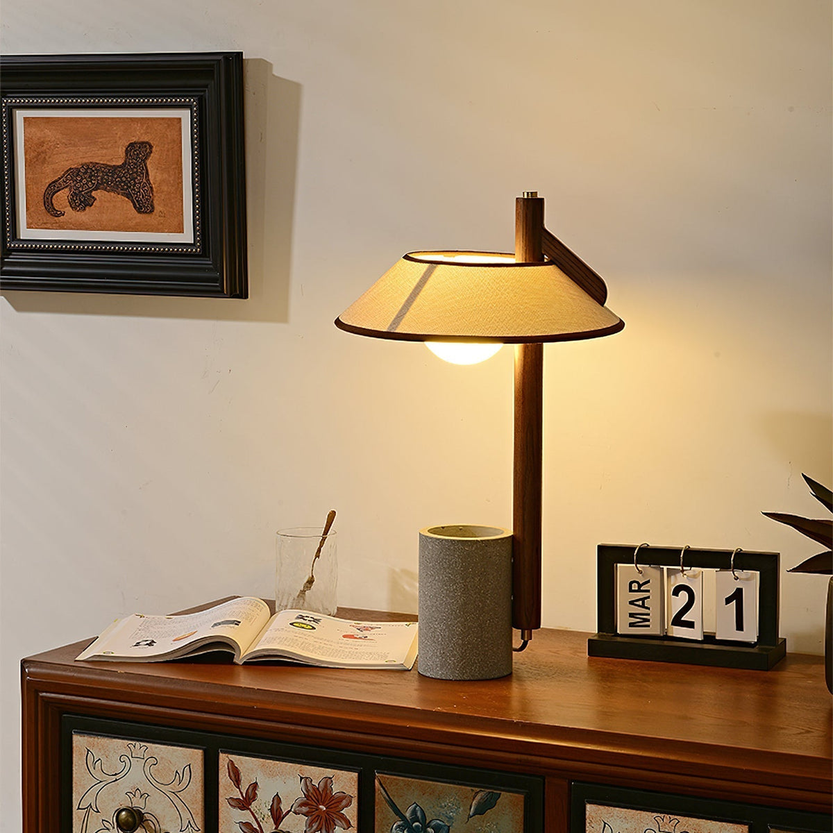 Damon lámpara de mesa minimalista de madera
