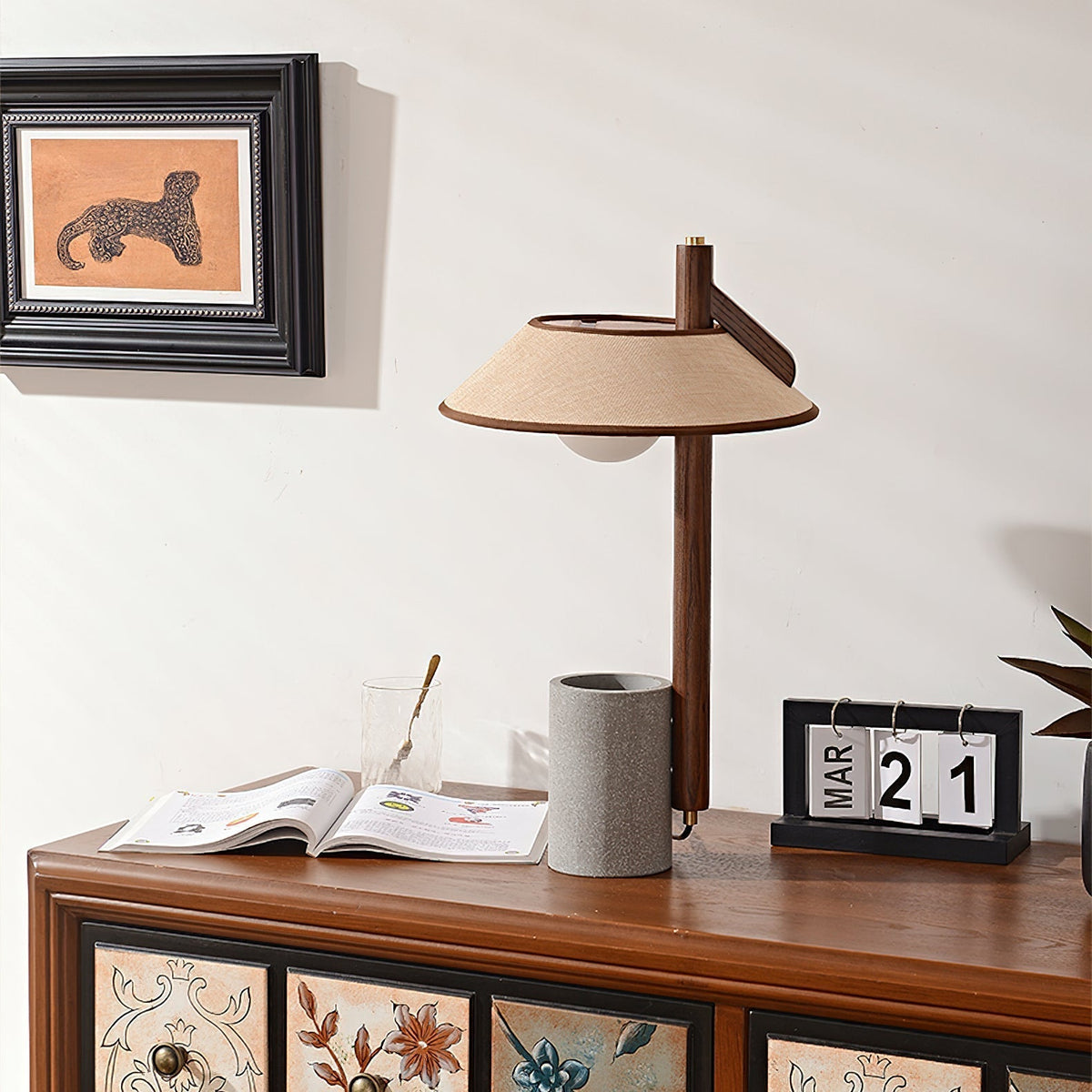 Damon lámpara de mesa minimalista de madera