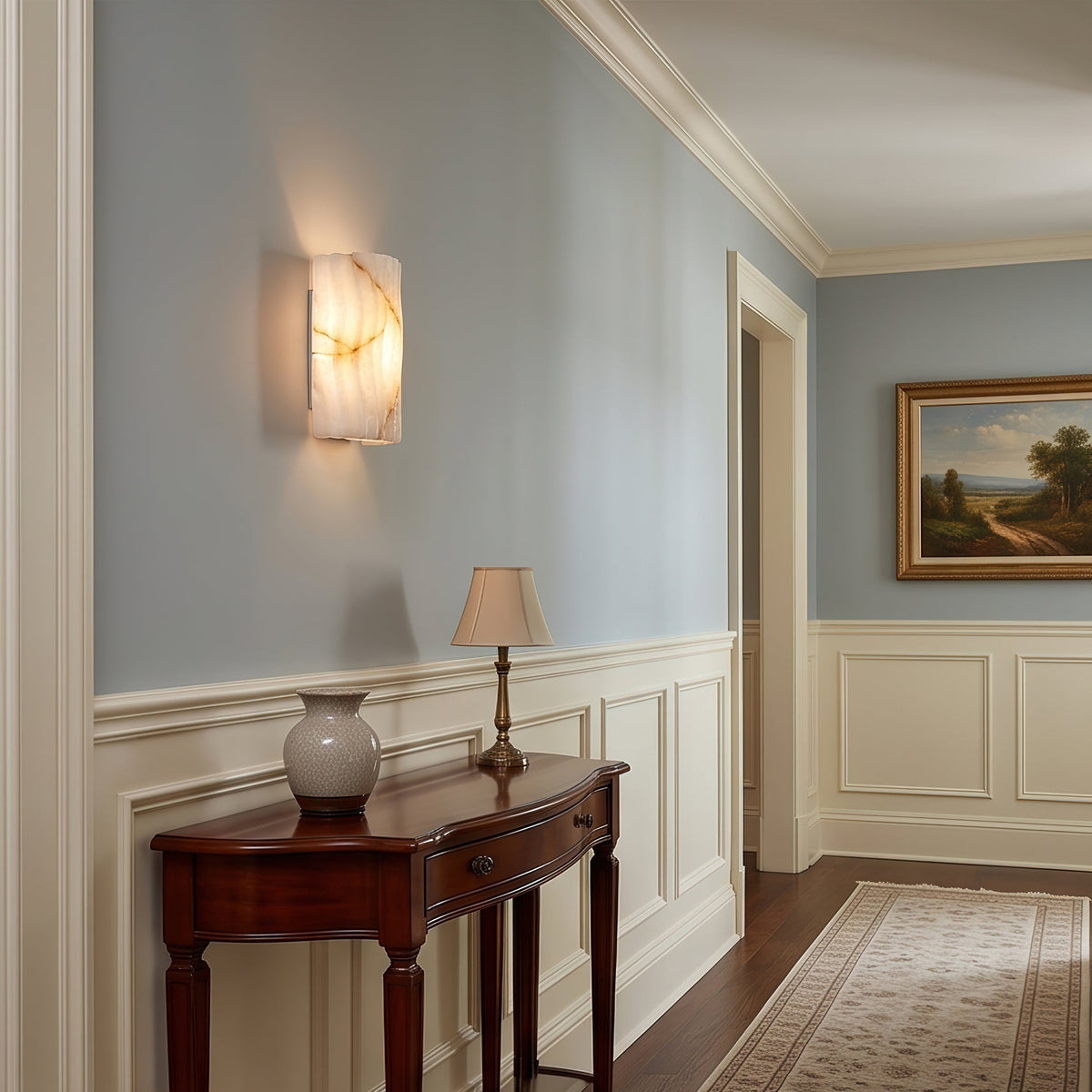 Fluted aplique de pared alabastro
