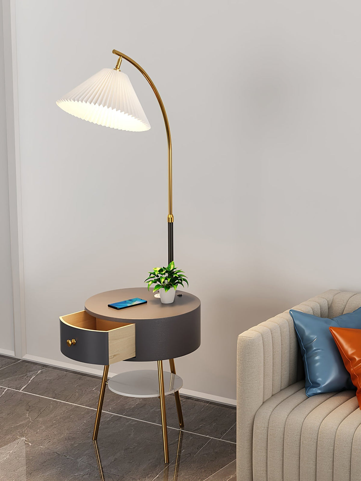 Arcora plisada Arc Floor Light