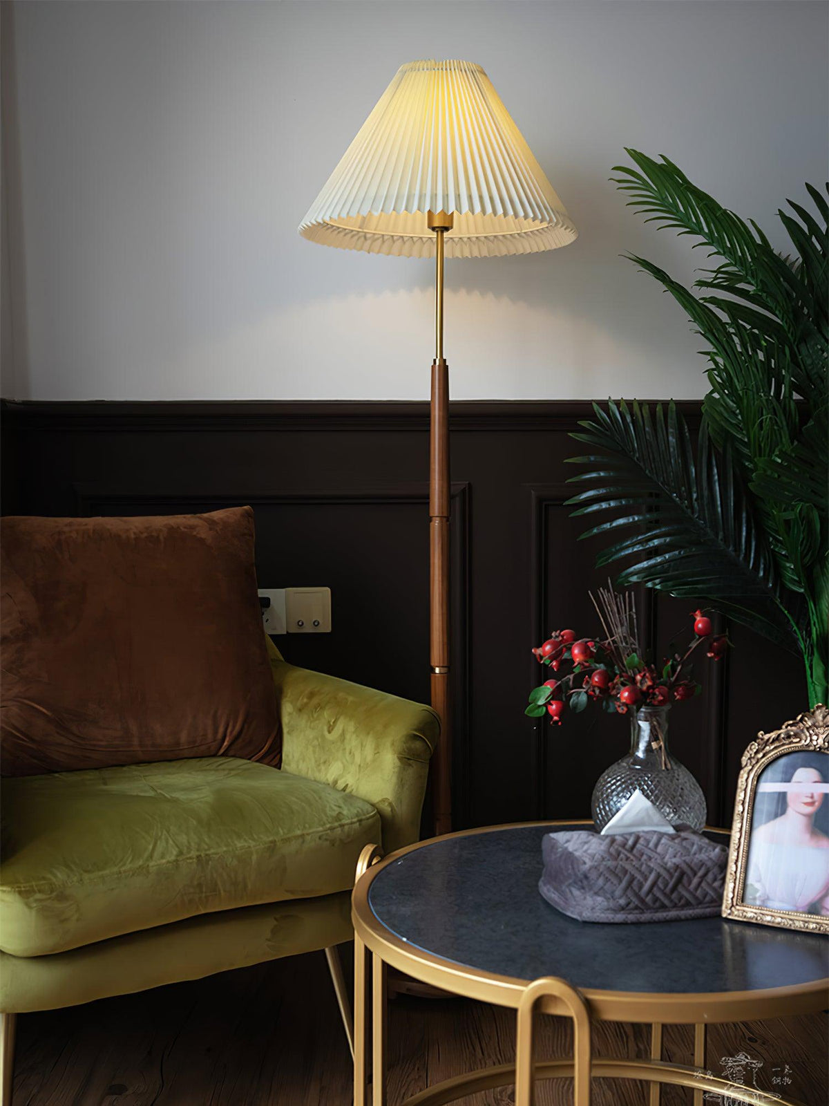 Syleina lámpara de pie minimalista de madera