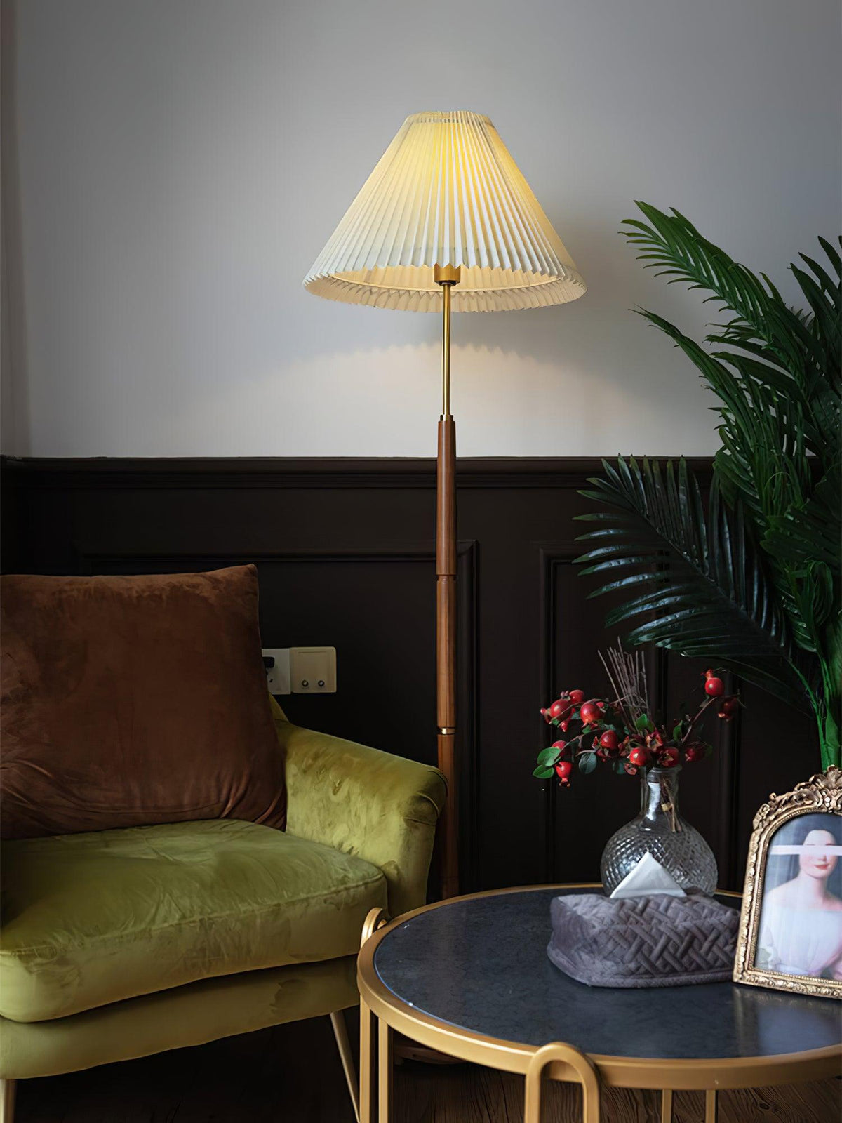 Syleina lámpara de pie minimalista de madera