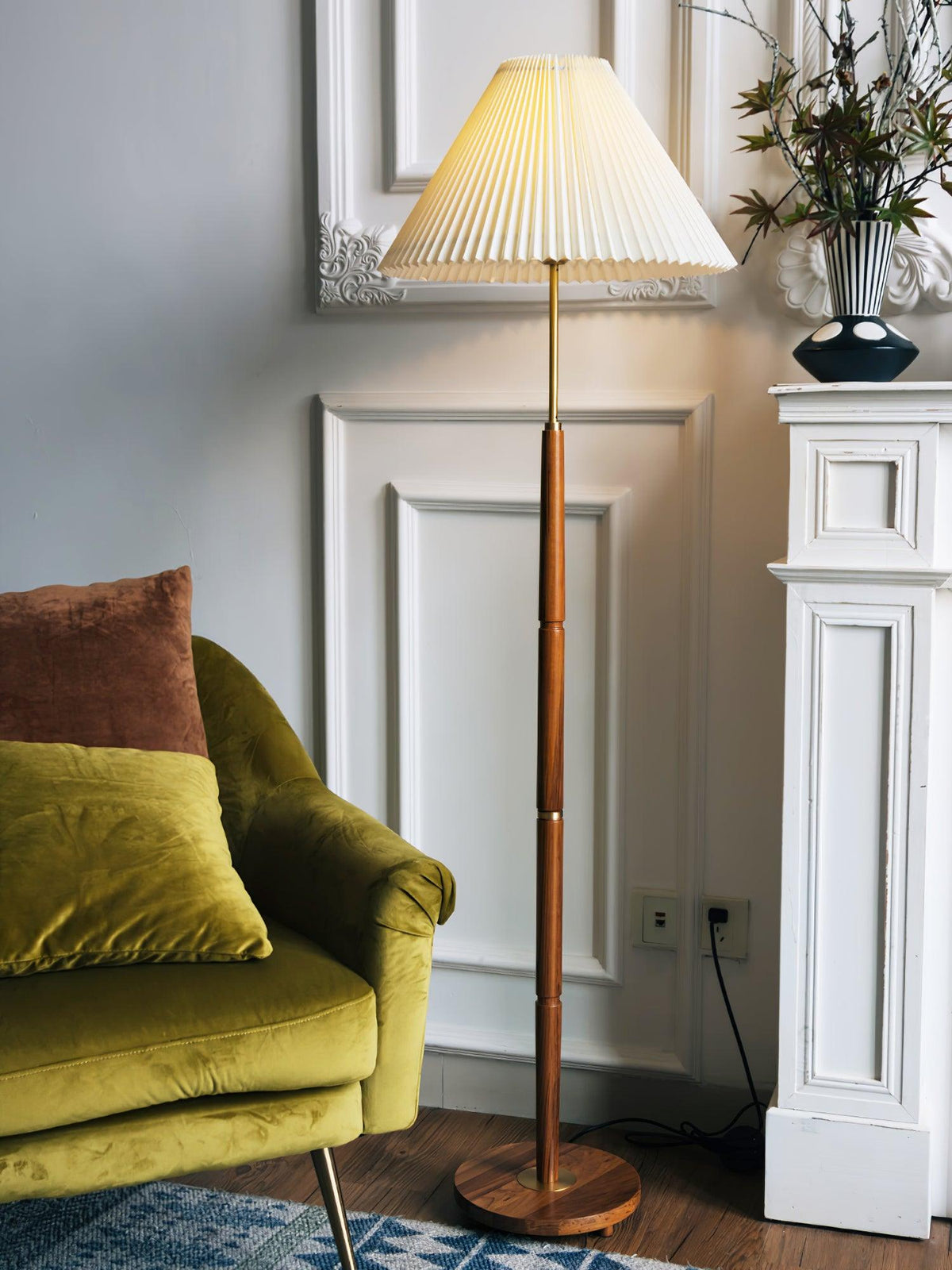 Syleina lámpara de pie minimalista de madera