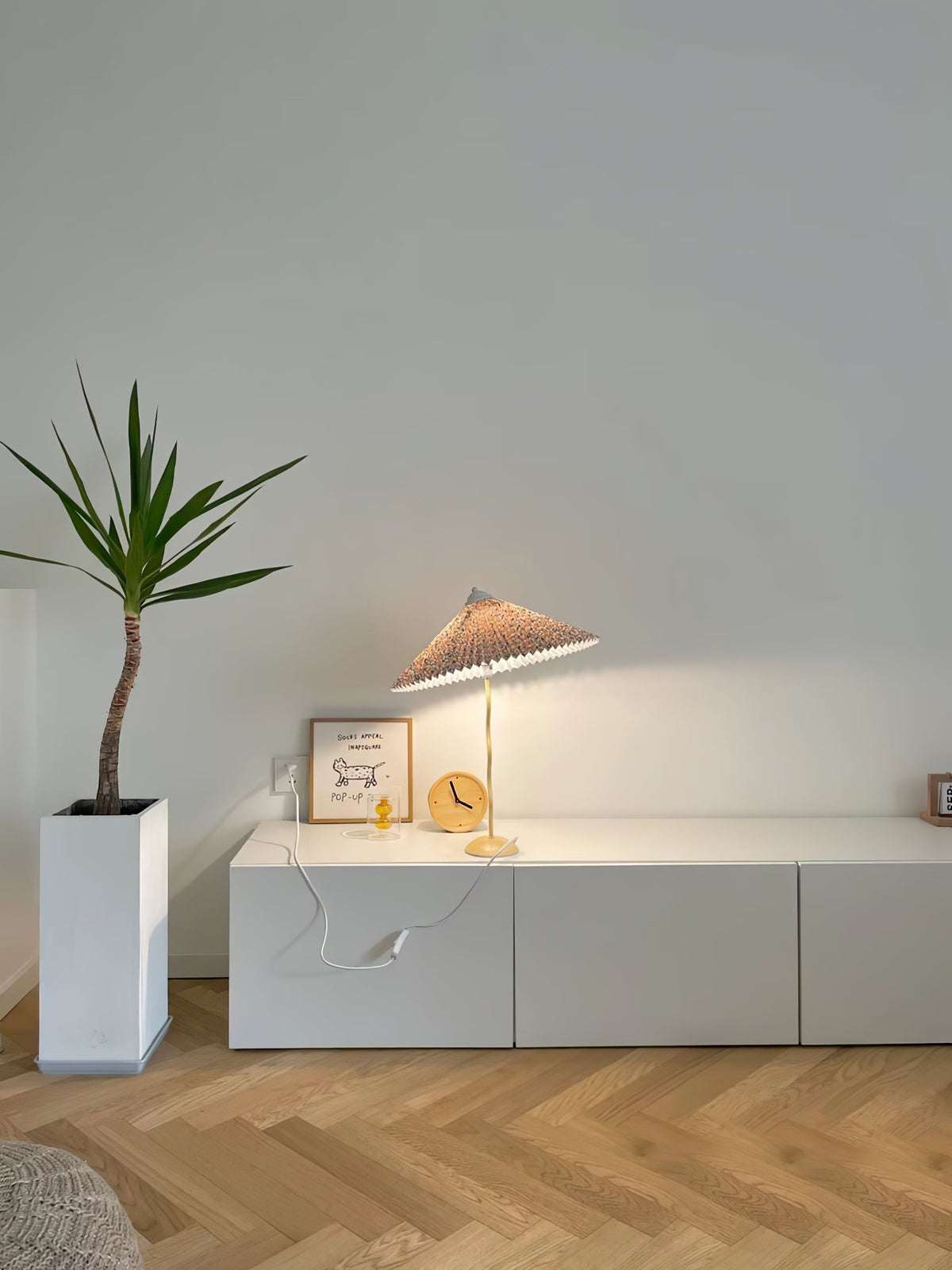 Krenis lámpara de mesa artística de tejido