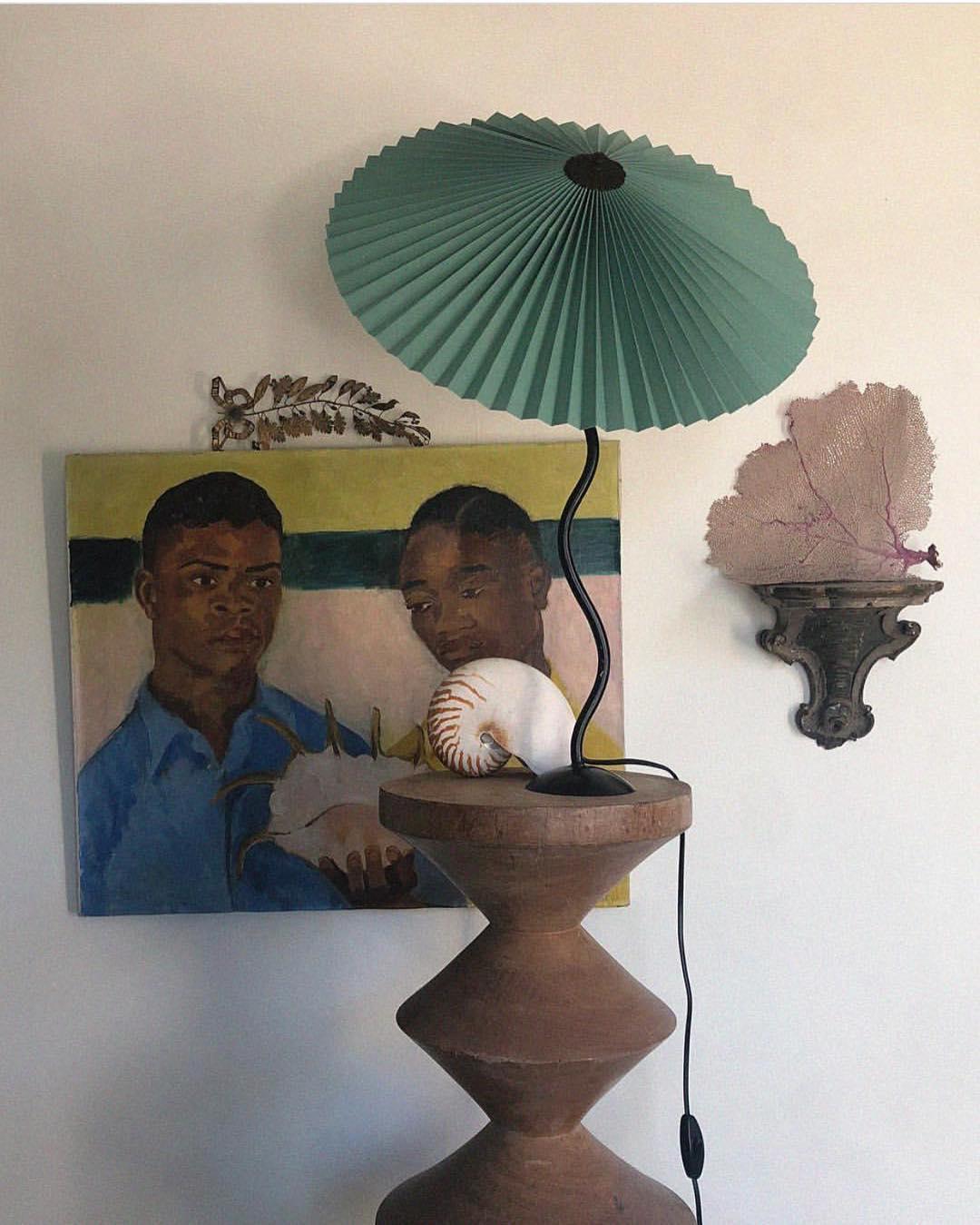 Krenis lámpara de mesa artística de tejido