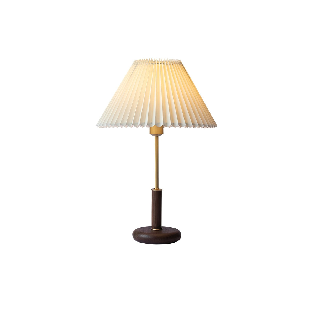 Fiora lámpara de mesa plisada de nogal