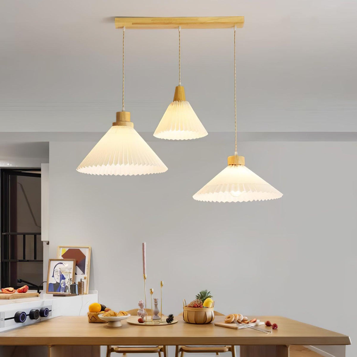 Rinisora lámpara colgante moderna de madera
