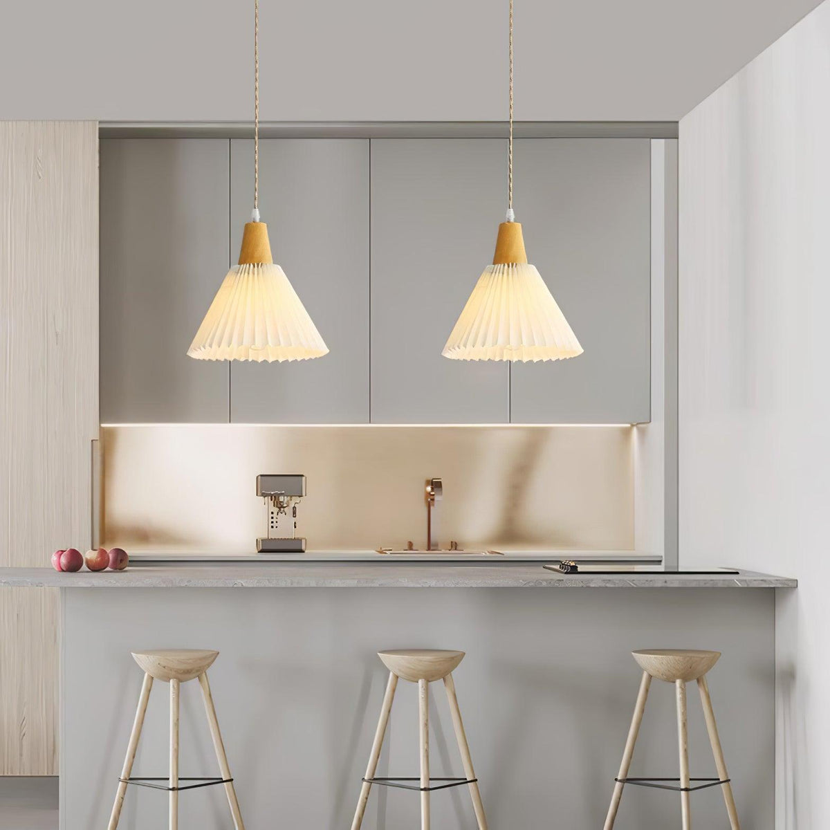 Rinisora lámpara colgante moderna de madera
