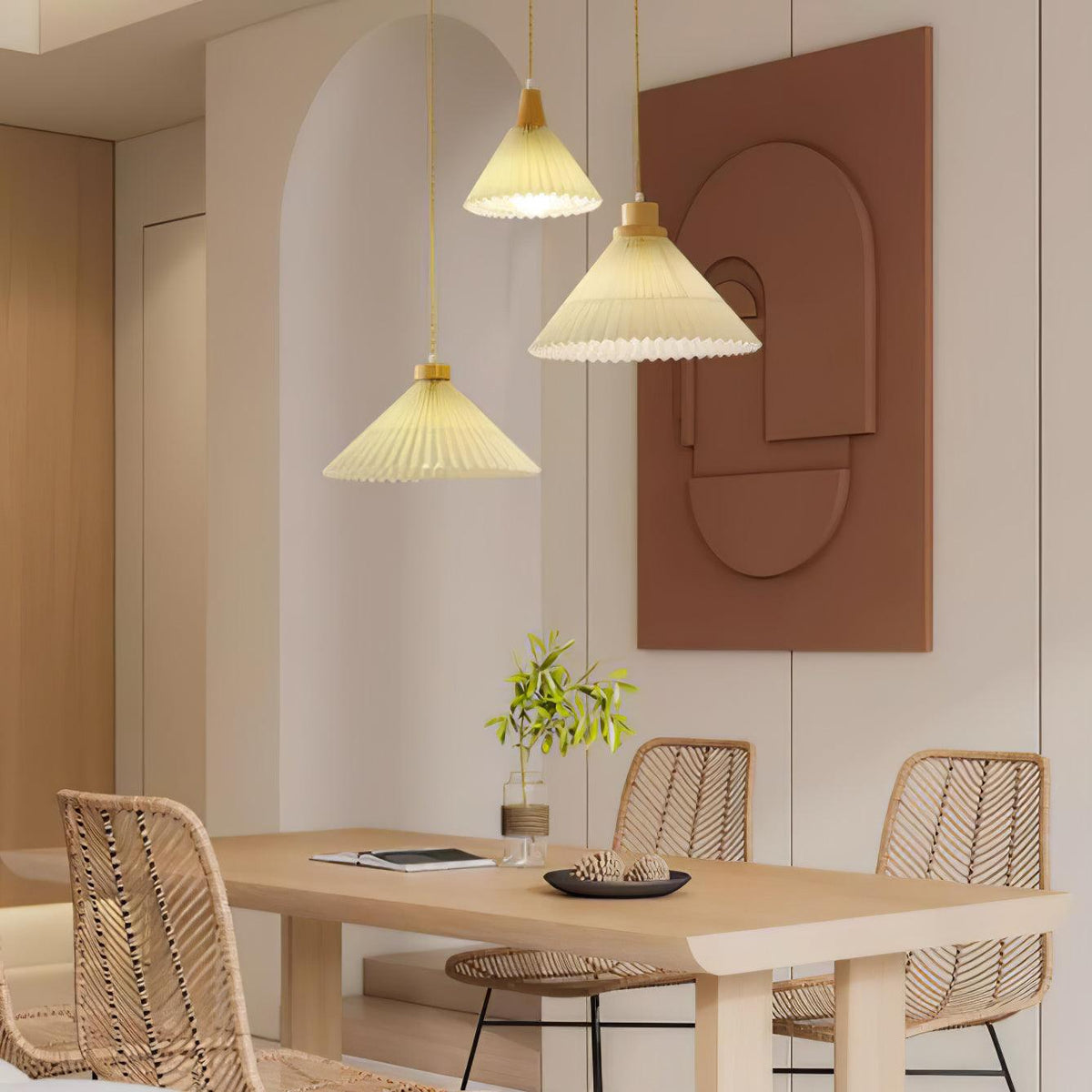 Rinisora lámpara colgante moderna de madera
