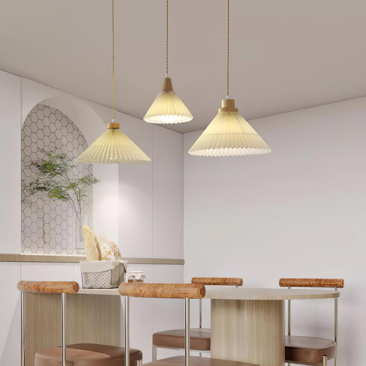 Rinisora lámpara colgante moderna de madera
