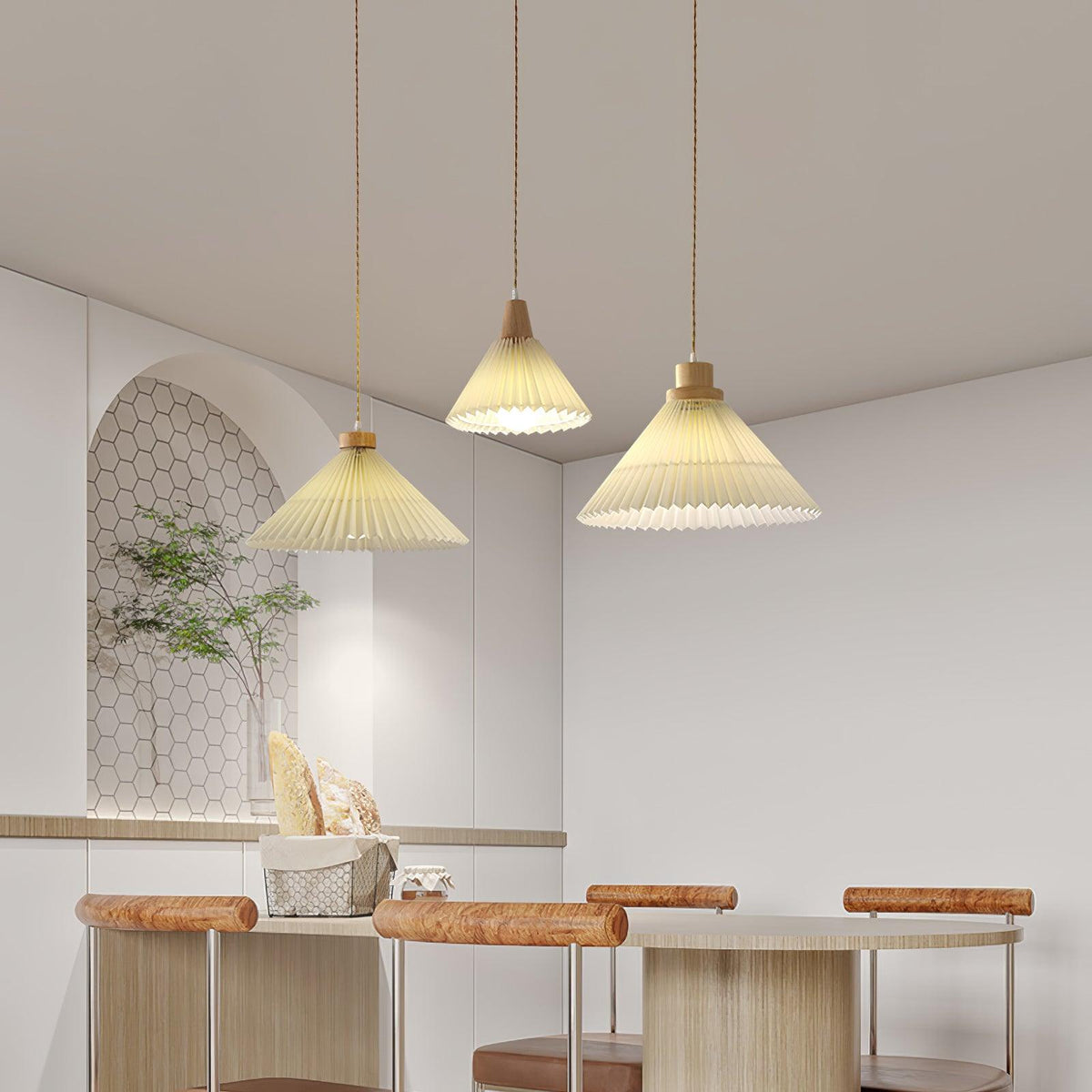 Rinisora lámpara colgante moderna de madera