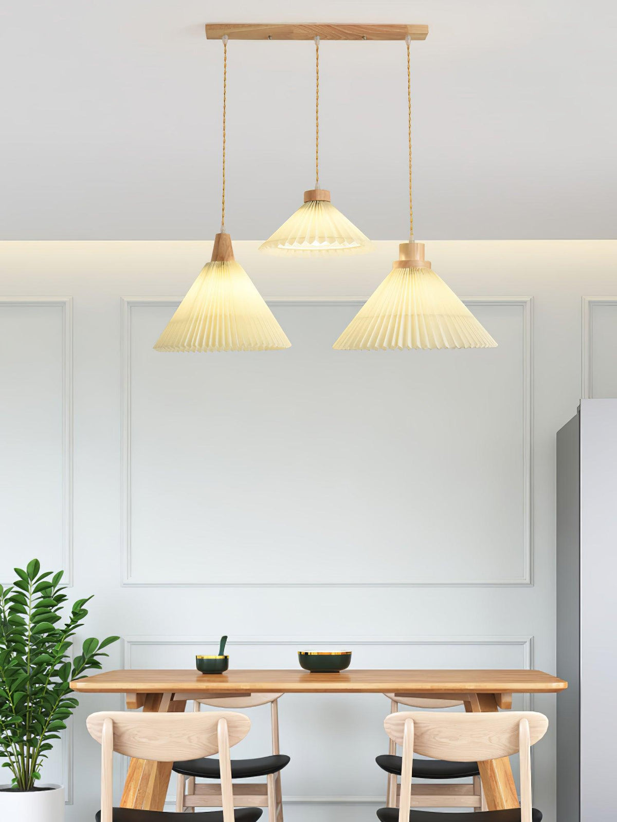 Rinisora lámpara colgante moderna de madera