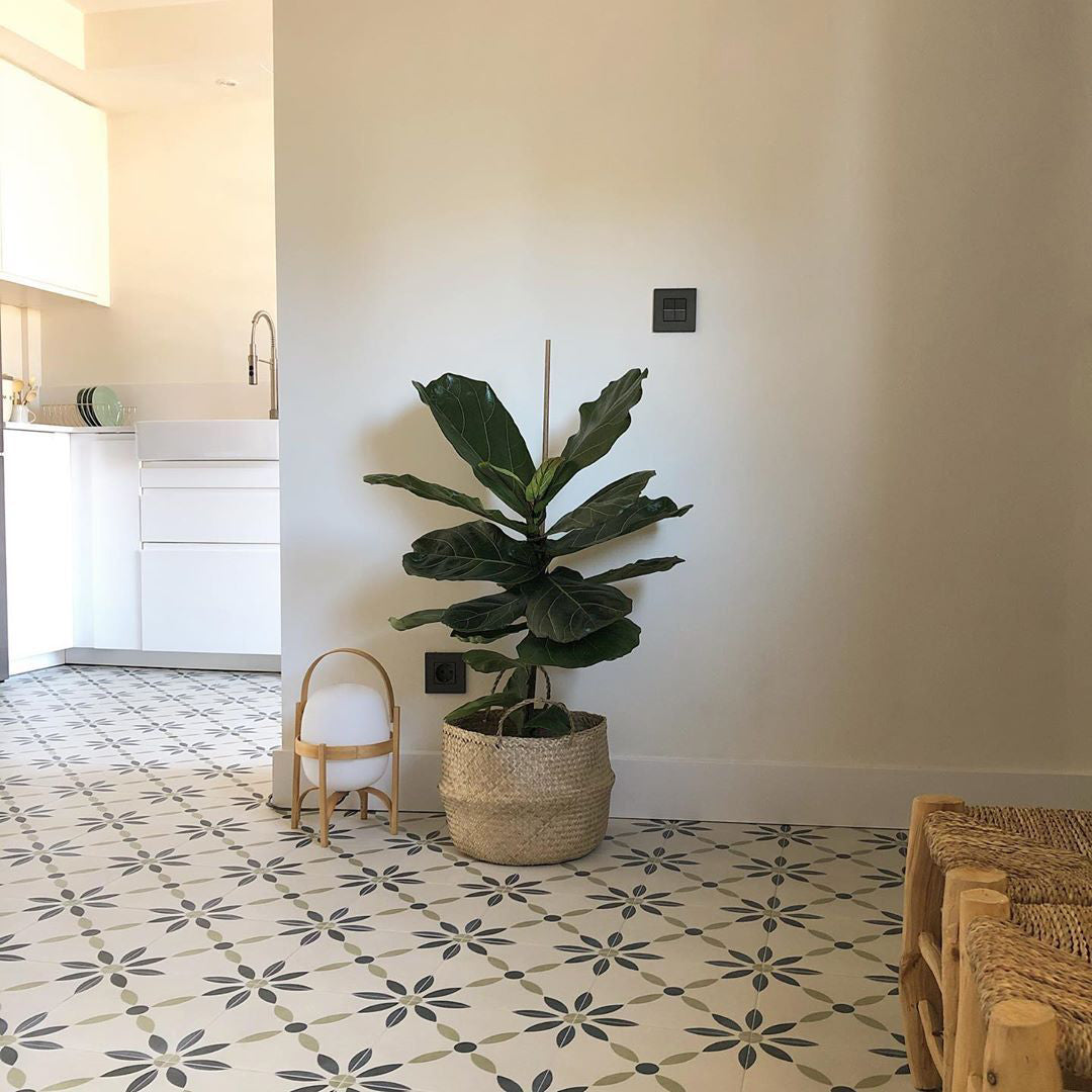 Lethra lámpara de mesa de madera y vidrio
