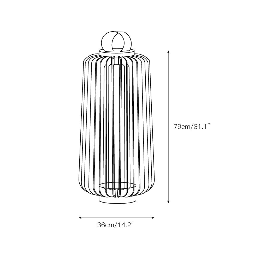 Slat luminaria exterior de mesa