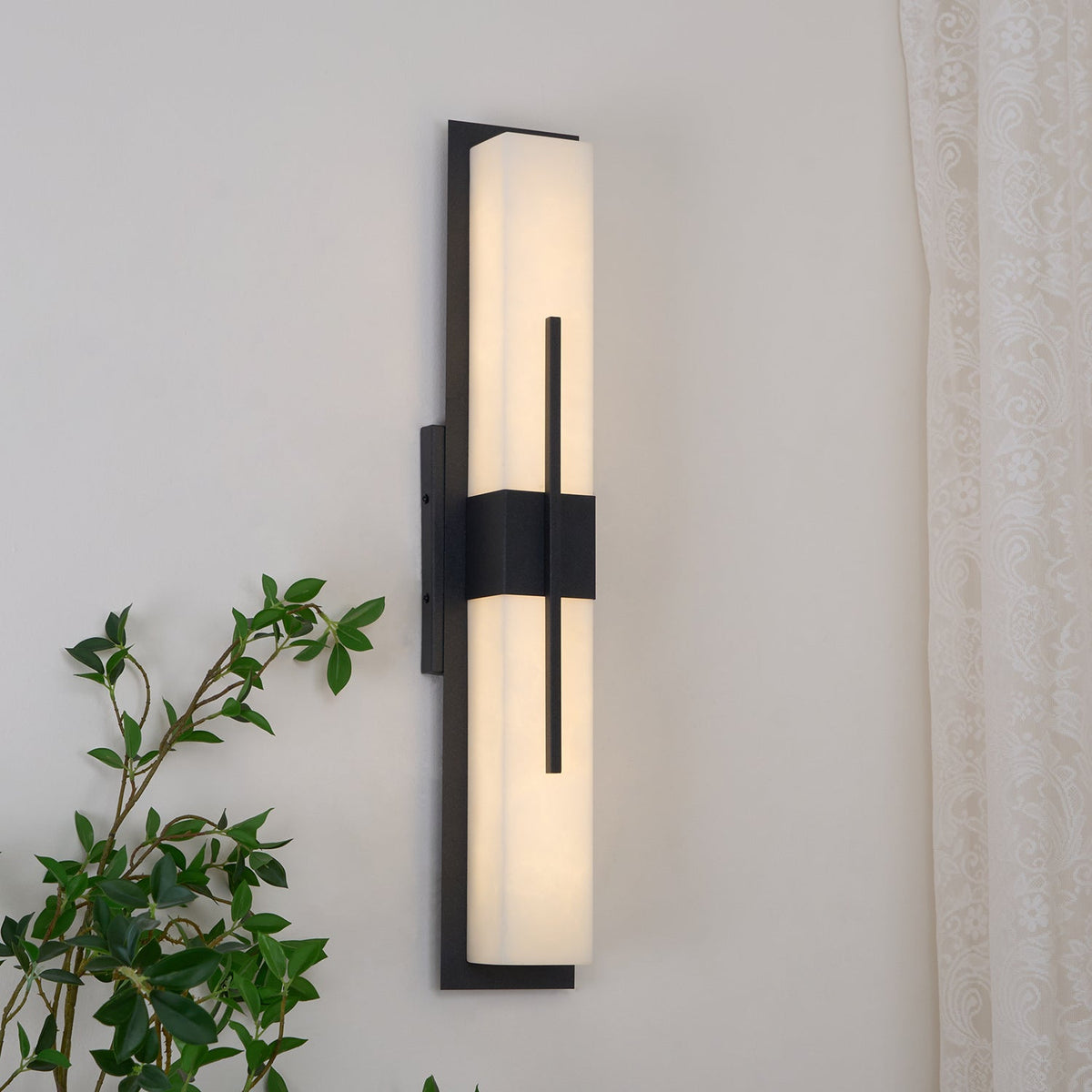 Elarvin aplique de pared clásico único exterior de resina