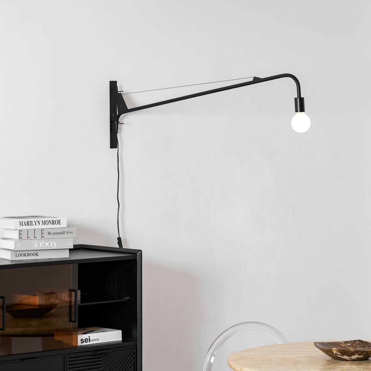 Blu aplique de pared moderno minimalista